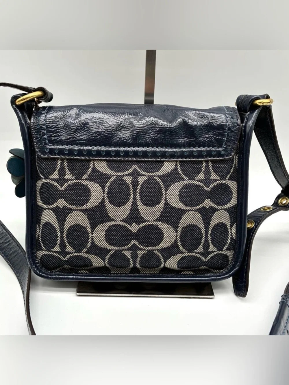 Coach Bleeker Denim Monogram EUC